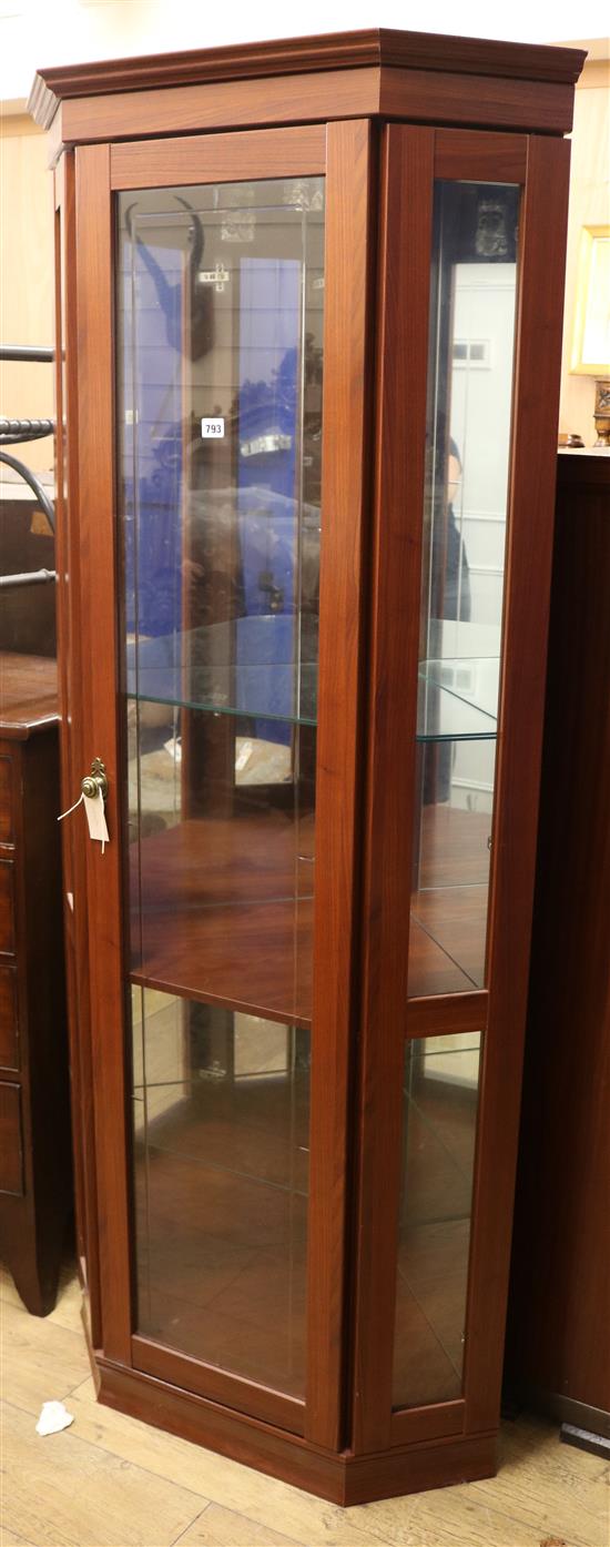 A mahogany framed corner display cabinet W.81cm